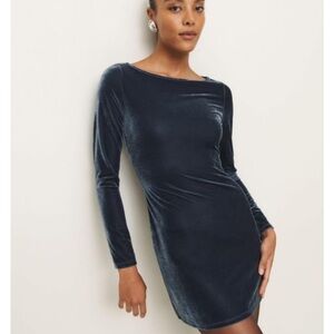 Reformation jaelynn knit dress in night sky velvet